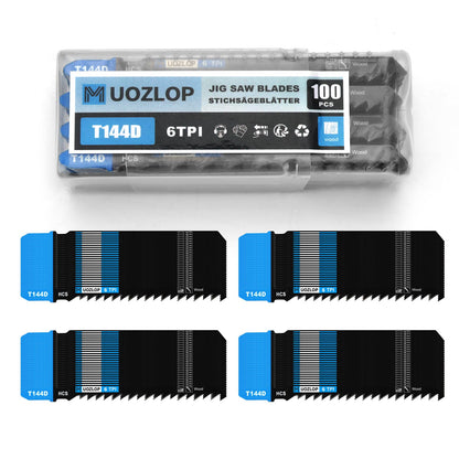 MUOZLOP 20tlg. Stichsägeblätter, 21TPI Stichsägeblätter mit Aufbewahrungsbox, T-Schaft Stichsägeblätter zum Metallschneiden (20tlg. T118A)