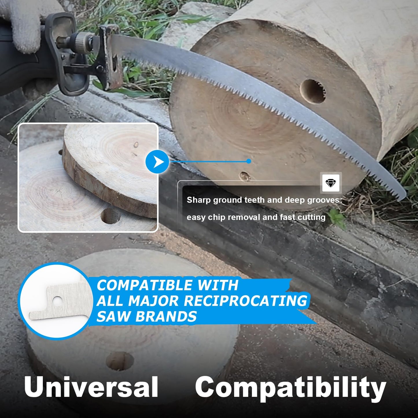 Wood Pruning Saw Blades, Japanese Teeth Reciprocating Saw Blade 5TPI for Tree Trimming, Wood Cutting with Storage Box (3, 1pcs12inch+1pcs15inch+1pcs16.5inch)
