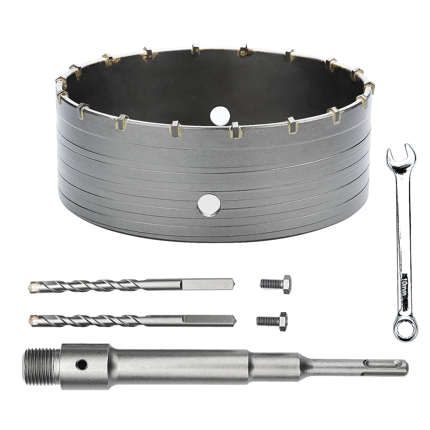 3 inch / 75mm Concrete Hole Saw with SDS Plus Shank Connecting Rod, 6.3mm Tungsten Carbide Tip for Concrete Cement Brick Wall