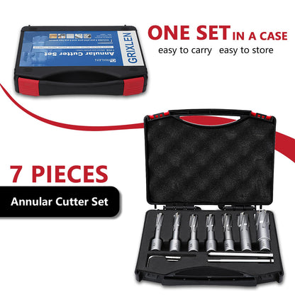 12er-Pack Hohlbohrer-Set 7/16 bis 1-1/8 Zoll mit Weldon-Schaft, 11 mm ~ 29 mm Hartmetall-Hohlbohrer für Edelstahl, Eisen (1-3/8 Zoll Schnitttiefe)