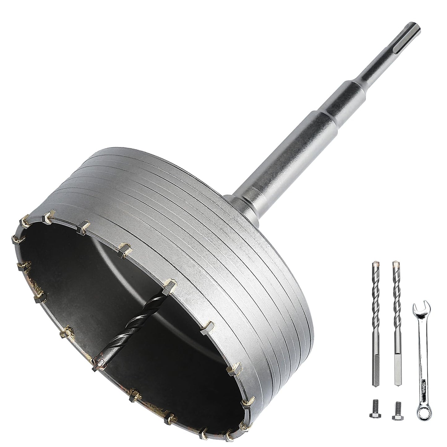 3 inch / 75mm Concrete Hole Saw with SDS Plus Shank Connecting Rod, 6.3mm Tungsten Carbide Tip for Concrete Cement Brick Wall