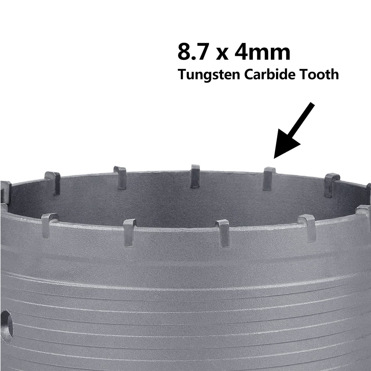 4 inch / 102mm Concrete Hole Saw with 220mm SDS Plus Shank Connecting Rod,GUICGOC Tungsten Carbide Teeth Cement Hole Saw for Cement Brick Concrete Stone Wall (4 inch / 102mm)