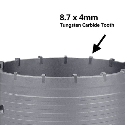 4 Zoll / 102 mm Betonlochsäge mit 220 mm SDS Plus Schaft Pleuelstange, GUICGOC Wolframkarbidzähne Zementlochsäge für Zement, Ziegel, Beton, Steinwände (4 Zoll / 102 mm)