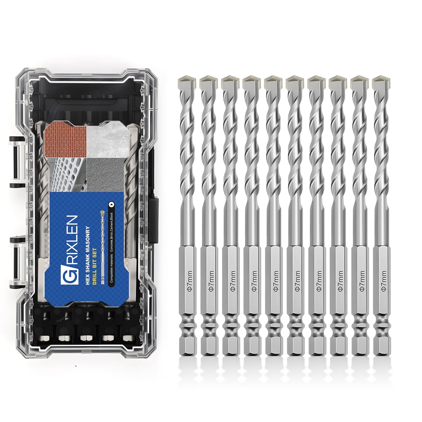 3 Pack 1/4"(6mm) Hex Shank Hammer Drill Masonry Bits, 4.3" Length Masonry Drill Bits for Concrete, Cement, Brick, Stone (3 Pieces, 1/4" x 4.3" (6x110mm))