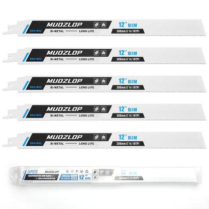 5er-Pack 9-Zoll-Säbelsägeblätter-Set, 6TPI-Sägeblätter aus Kohlenstoffstahl, Holzsägeblätter mit Organizer-Box (5, 6TPI/9 Zoll)