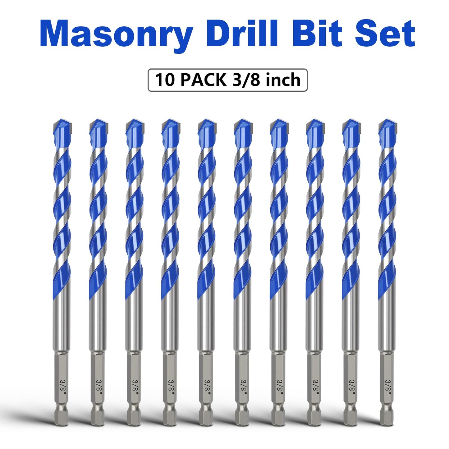 5 Pack 1/8 inch Masonry Drill Bit Set,Concrete Drill Bit Set with Hex Shank,Carbide Tip Drill Bits for Concrete, Cement, Tile,Brick, Plastic and Ceramic (1/8"（5 Pcs）)