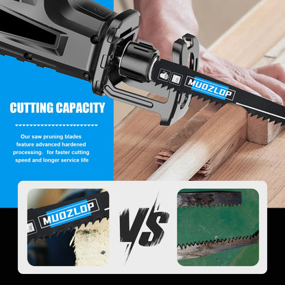 5er-Pack 9-Zoll-Säbelsägeblätter-Set, 6TPI-Sägeblätter aus Kohlenstoffstahl, Holzsägeblätter mit Organizer-Box (5, 6TPI/9 Zoll)