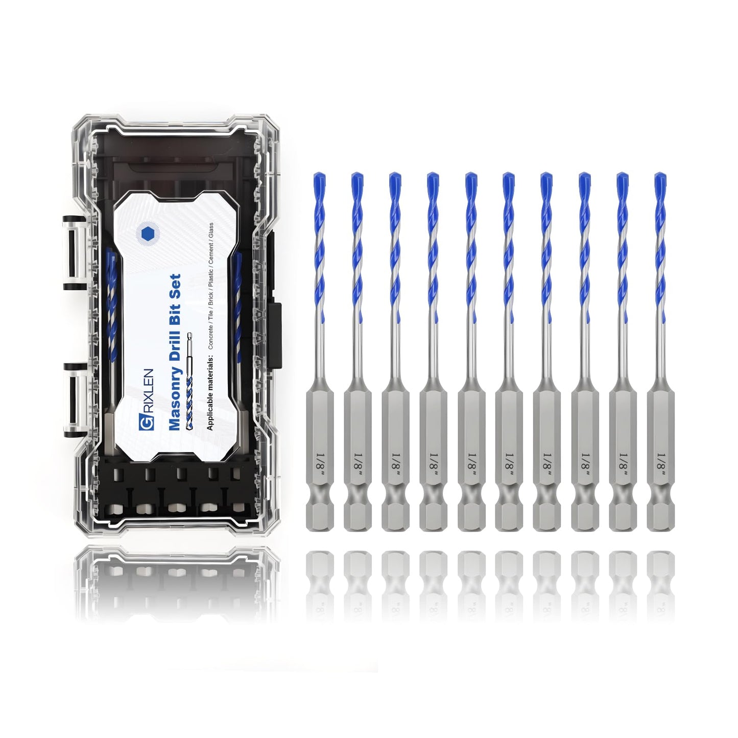 5 Pack 5/32" Masonry Drill Bit Set,Concrete Drill Bit Set,Concrete Drill Bits for Concrete, Tile,Brick, Cement,Glass (Hex Shank, 5/32 inch（ 5 Pack ）)