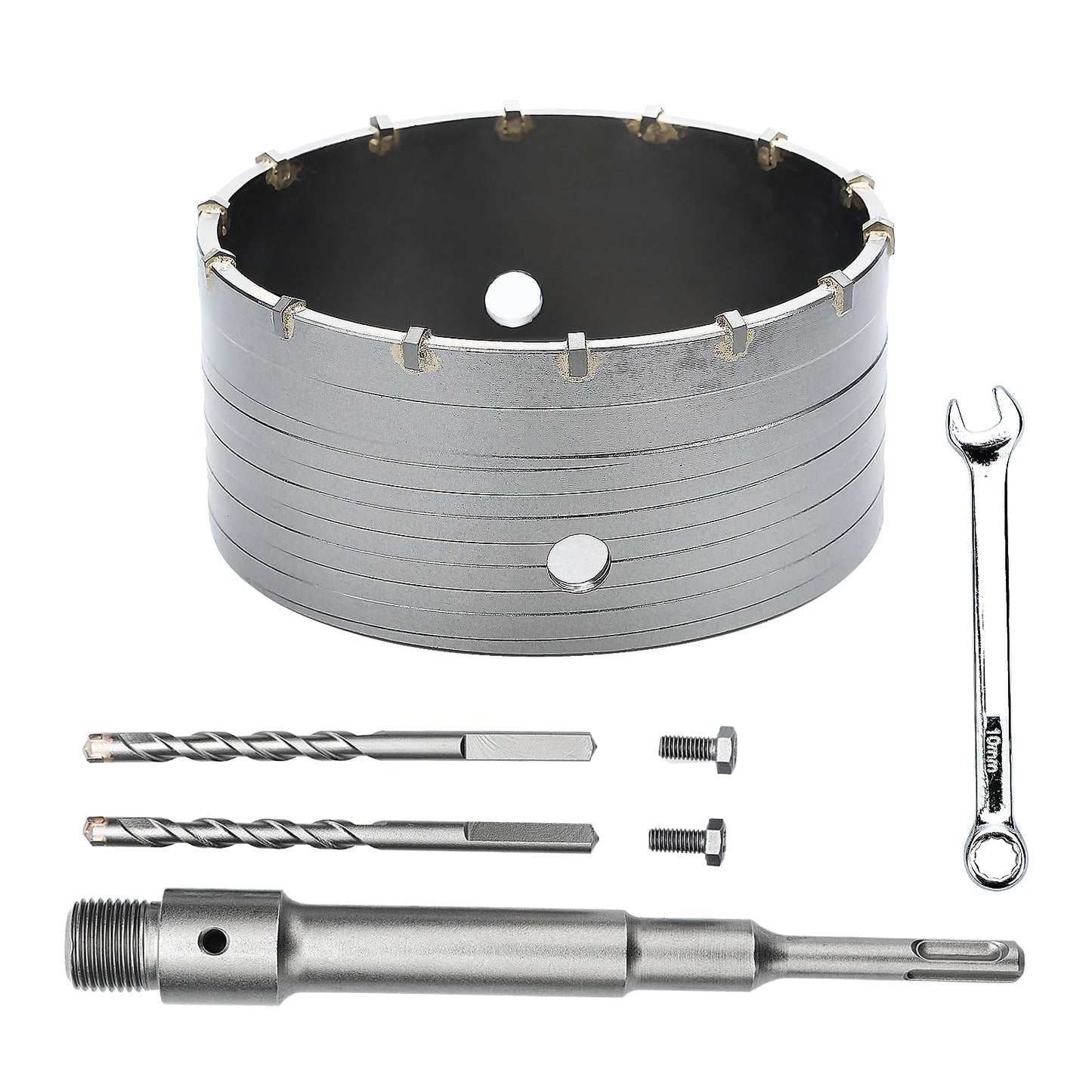 3 inch / 75mm Concrete Hole Saw with SDS Plus Shank Connecting Rod, 6.3mm Tungsten Carbide Tip for Concrete Cement Brick Wall