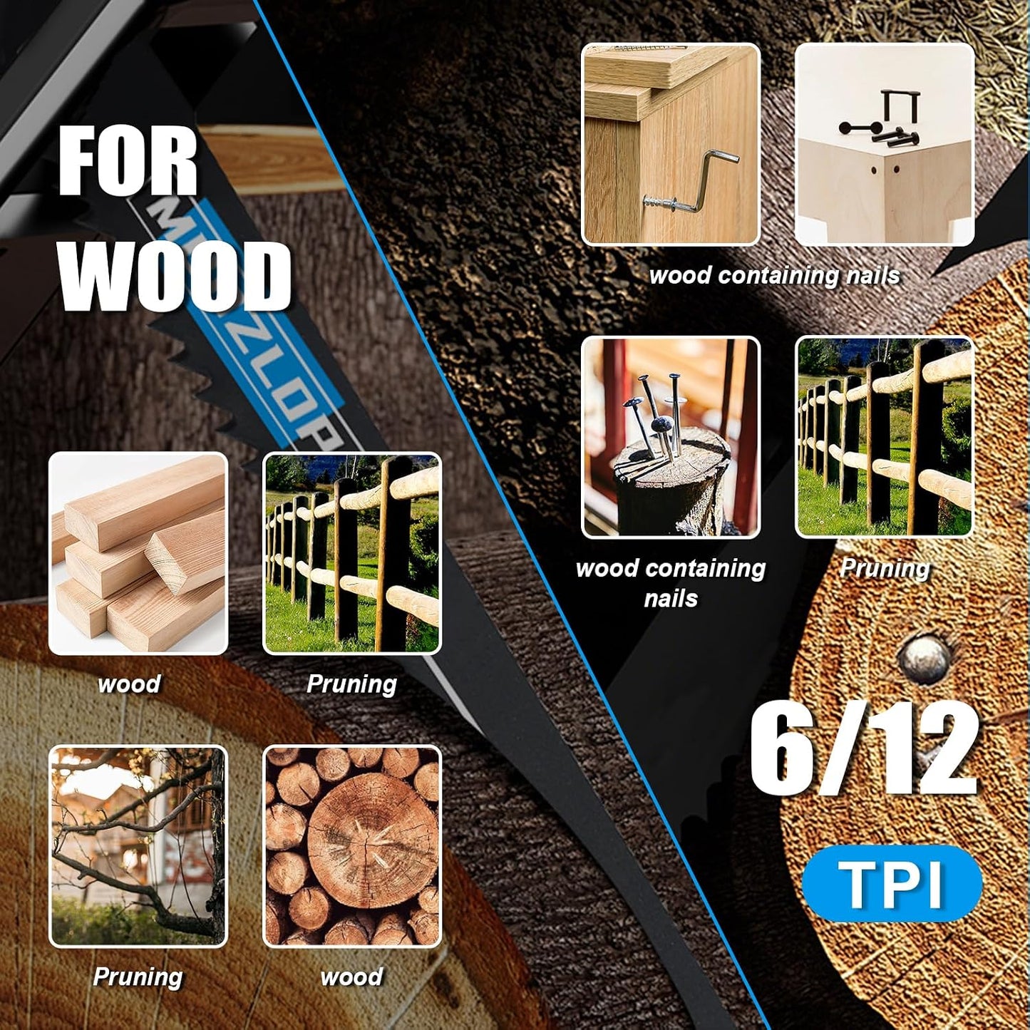 32 Pack Reciprocating Saw Blades Set， High Carbon Saw Blades，Metal and Woodcutting Saw Blades with Organizer Case (32 Pack)
