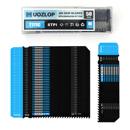 MUOZLOP 20tlg. Stichsägeblätter, 21TPI Stichsägeblätter mit Aufbewahrungsbox, T-Schaft Stichsägeblätter zum Metallschneiden (20tlg. T118A)