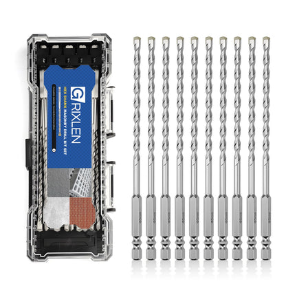 3er-Pack 1/4"(6mm) Sechskantschaft Hammerbohrer Steinbohrer, 110mm Länge Steinbohrer für Beton, Zement, Ziegel, Stein (3 Stück, 1/4" x 4.3" (6x110mm))