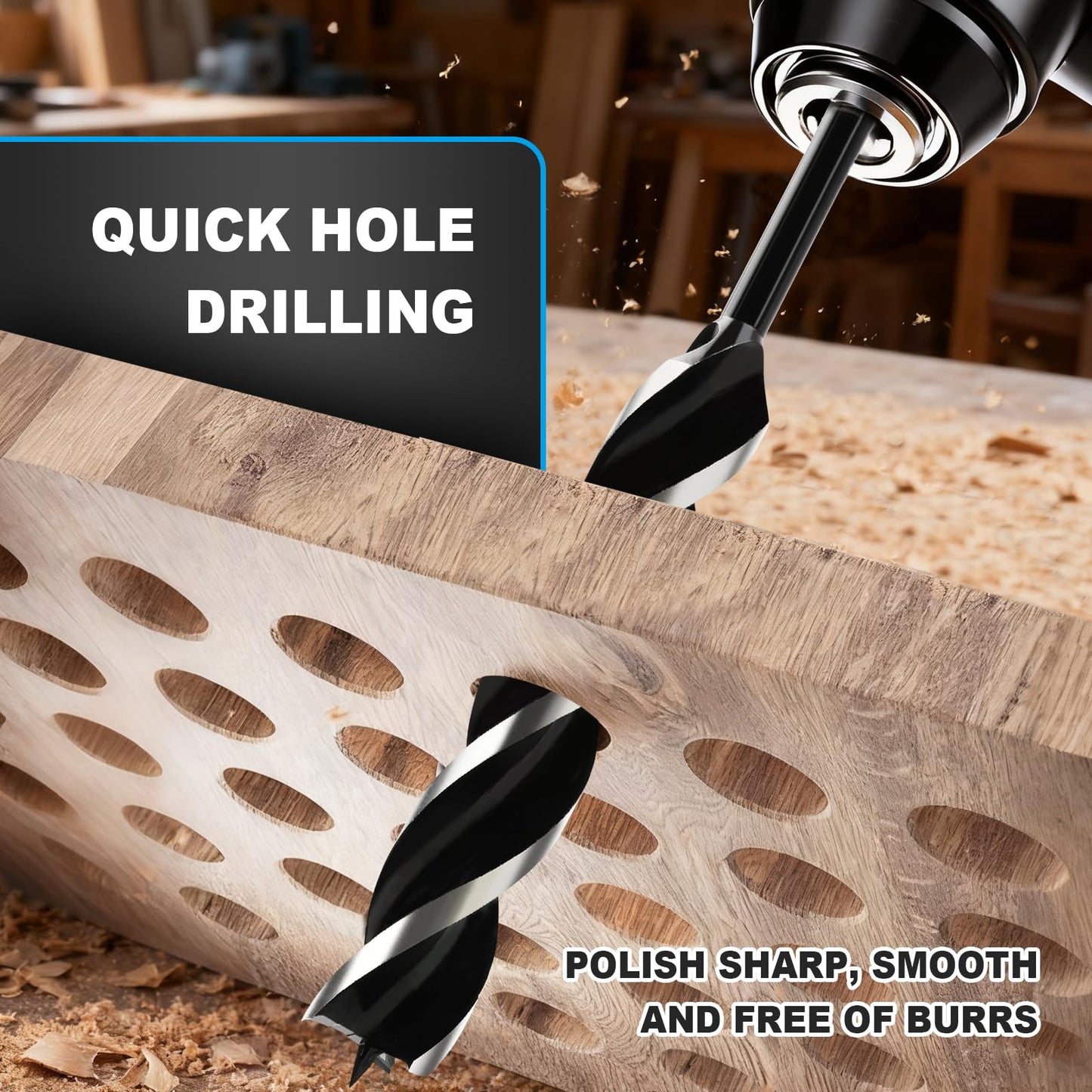 30mm x 300mm Holzbohrer mit SDS-Plus-Schaft, Schiffsschlangenbohrer mit Dreifachnut für Weich- und Hartholz, Baumstümpfe, Kunststoff, Trockenbau und Verbundwerkstoffe