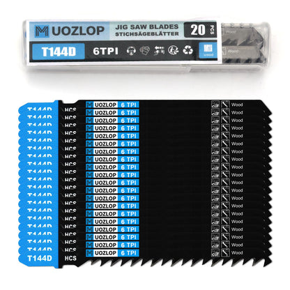 MUOZLOP 20tlg. Stichsägeblätter, 21TPI Stichsägeblätter mit Aufbewahrungsbox, T-Schaft Stichsägeblätter zum Metallschneiden (20tlg. T118A)