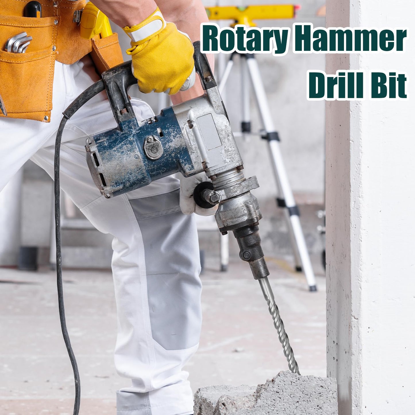 1/2" x 59" (12x1500mm) SDS Plus Rotary Hammer Drill Bit, Concrete Drill Bit, SDS Plus Masonry Drill Bit for Concrete, Brick, Cement (1/2"（ 12mm) Diameter, 59 inch Length