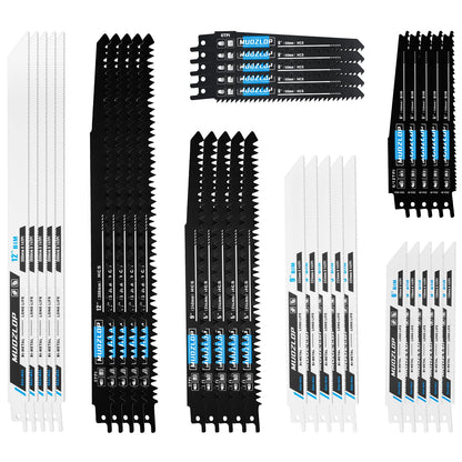 5er-Pack 9-Zoll-Säbelsägeblätter-Set, 6TPI-Sägeblätter aus Kohlenstoffstahl, Holzsägeblätter mit Organizer-Box (5, 6TPI/9 Zoll)