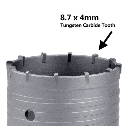 4 Zoll / 102 mm Betonlochsäge mit 220 mm SDS Plus Schaft Pleuelstange, GUICGOC Wolframkarbidzähne Zementlochsäge für Zement, Ziegel, Beton, Steinwände (4 Zoll / 102 mm)