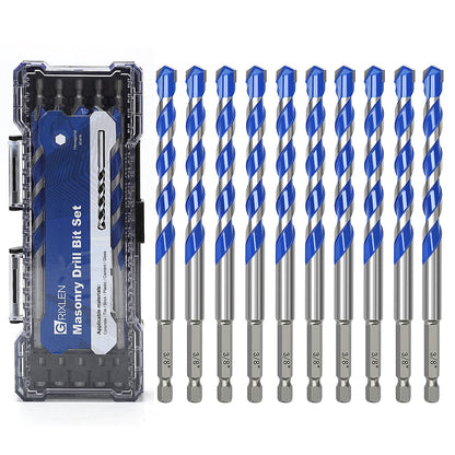 5er-Pack 3,2 mm Mauerwerksbohrer-Set, Betonbohrer-Set mit Sechskantschaft, Hartmetallbohrer für Beton, Zement, Fliesen, Ziegel, Kunststoff und Keramik (3,2 mm (5 Stück))