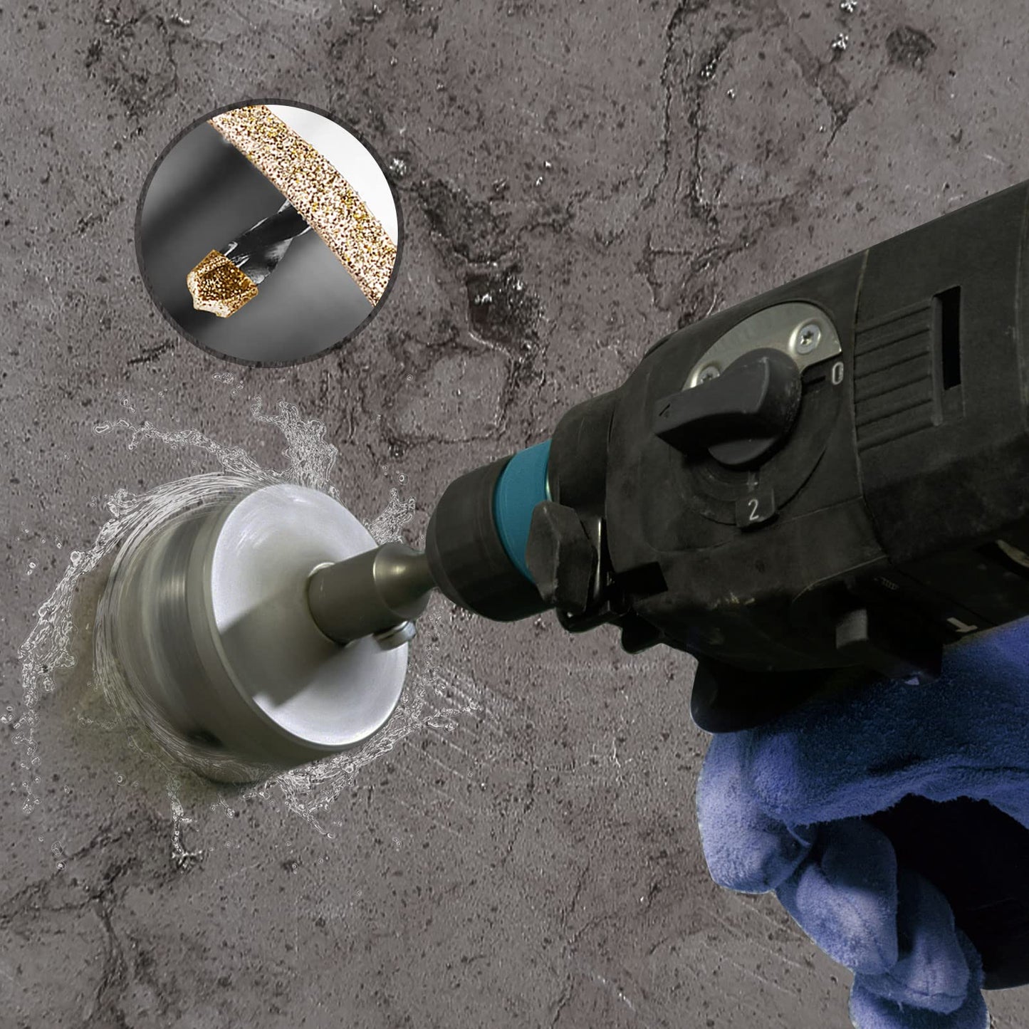 4-1/8"(105mm) Diamond Hole Saw, Glass Hole Saw with Guiding Drill Bit for Glass Ceramic Marble Porcelain Tile Granite Quartz Gemstone
